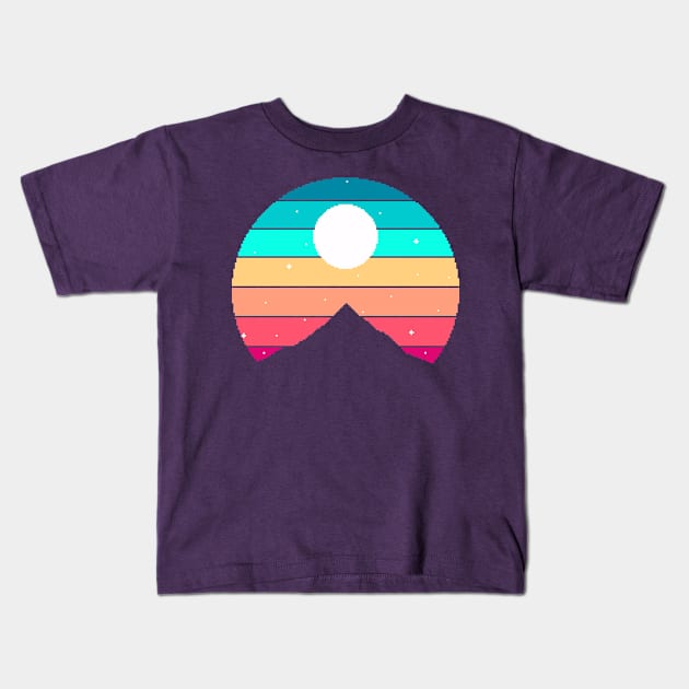 Rainbow Sky Mountains Kids T-Shirt by Zeatt_